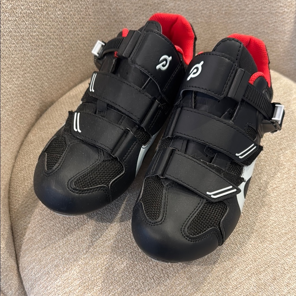 Peloton Black and Red Athletic Shoes